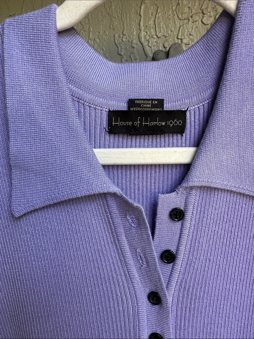 House of Harlow 1960 Lavender Ribbed Sleeveless Polo Dress - Picture 3 of 4